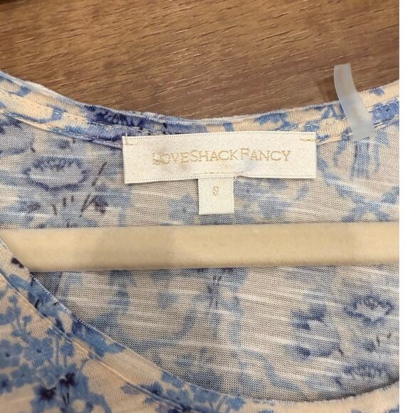 LoveShackFancy Calix Tee in Blue Frosted Shores Floral Print size Small - Picture 7 of 10